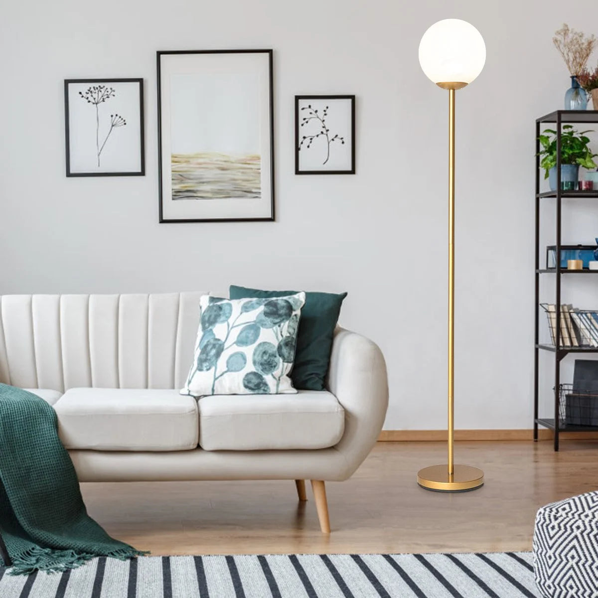 Globe Lamp Cover Floor Lamp with Acrylic Lampshade