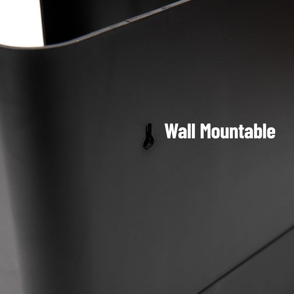 VCCUIOB Mind 6 Compartment Upright Breakroom Coffee Condiment and Cup Storage Organizer, Black