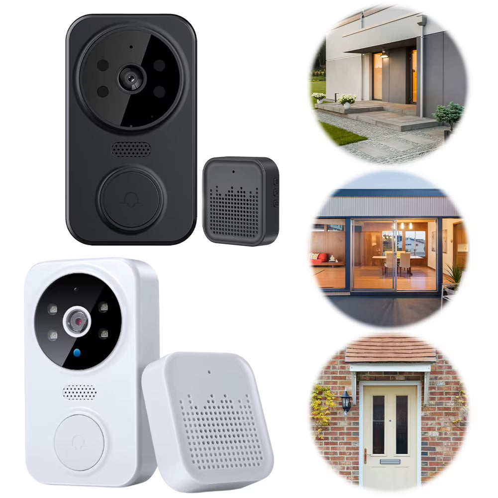 Wifi Wireless Video Doorbell with Chime APP Remote Monitoring Intelligent Doorbell Front Door Camera Indoor Outdoor Surveillance