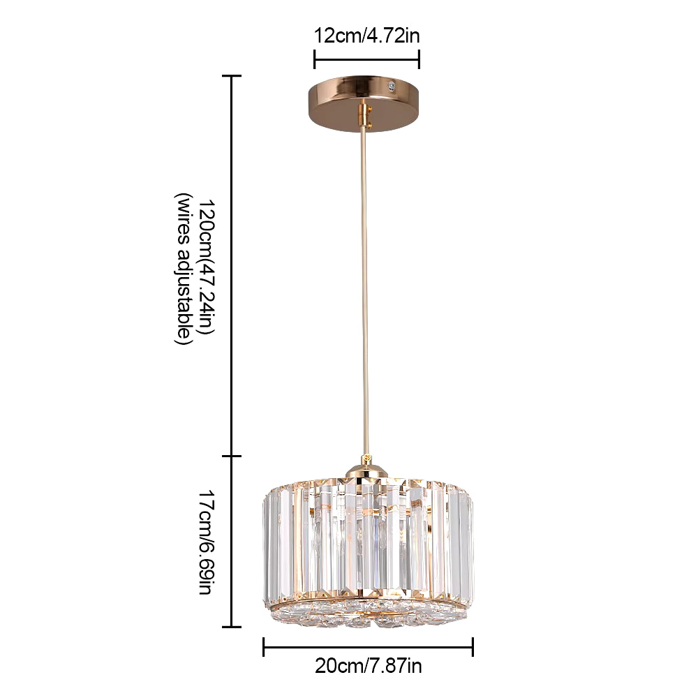 Gold/Black Crystal Pendant Light Mini Modern Luxury Ceiling Pendant Light Fixtures Adjustable Hanging Lamp Dining Room Bathroom