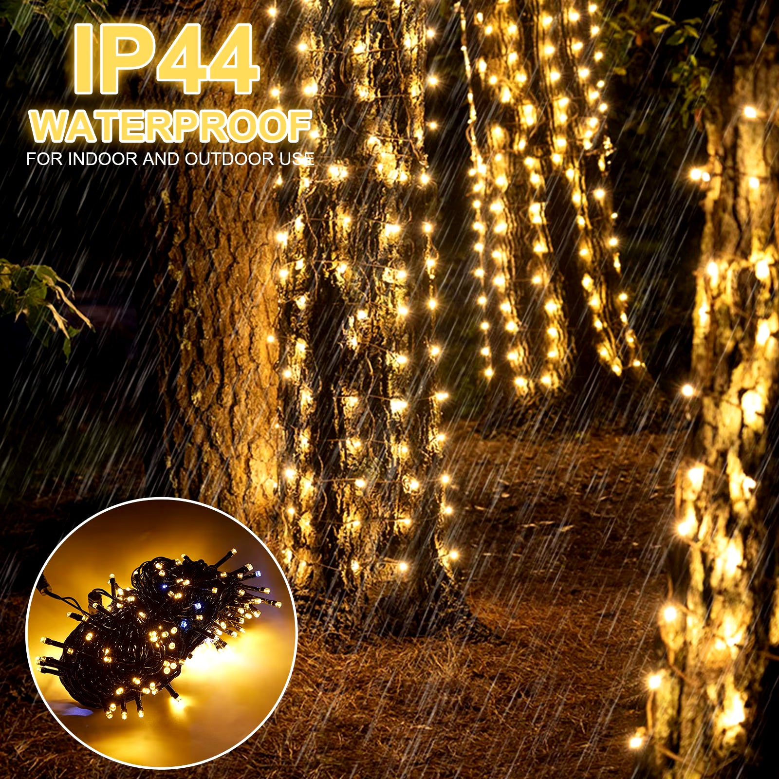 20M Black Wire 156/200 LED Fairy String Lights Garlands Christmas Tree Decoration for Wedding Party Outdoor Indoor EU UK Plug
