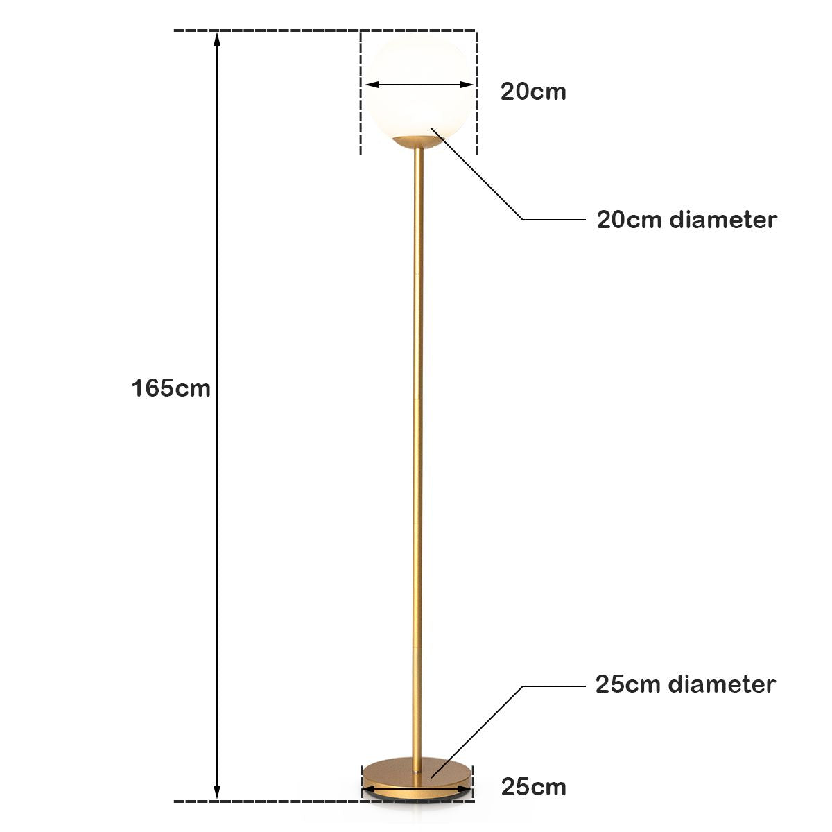 Globe Lamp Cover Floor Lamp with Acrylic Lampshade