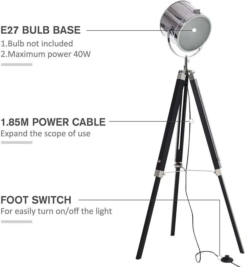 Argent 110Cm Tripod Floor Lamp