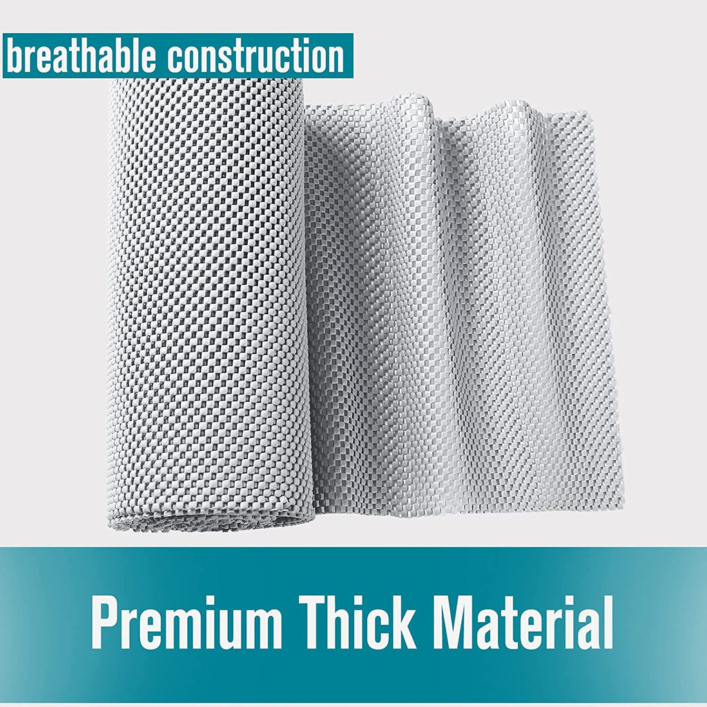 Shelf Liner, Non-Adhesive Roll Drawer Liners 12 Inches X 20 Feet, Non Slip Grip Durable Strong Clean, Shelving Liner for Kitchen Cabinets,Storage, Desks, Kitchenware, Tableware, Light Gray