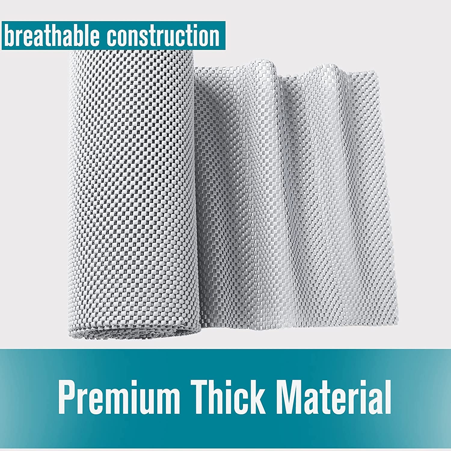 Shelf Liner, Non-Adhesive Roll Drawer Liners 12 Inches X 20 Feet, Non Slip Grip Durable Strong Clean, Shelving Liner for Kitchen Cabinets,Storage, Desks, Kitchenware, Tableware, Light Gray