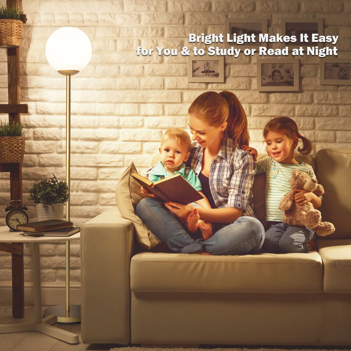 Globe Lamp Cover Floor Lamp with Acrylic Lampshade