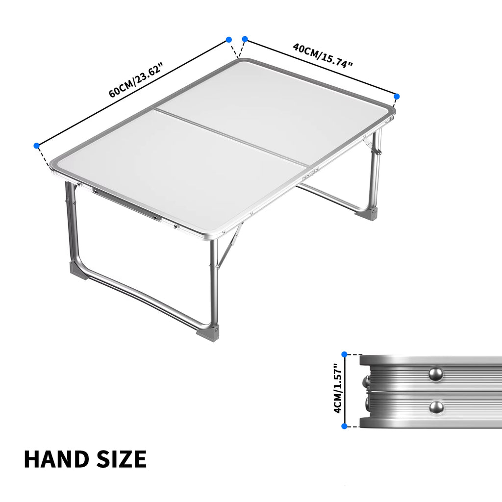 Small Folding Picnic Camping Table, Aluminium Lightweight Foldable Outdoor Garden Backyards BBQ Portable Table,60X40X26Cm Table