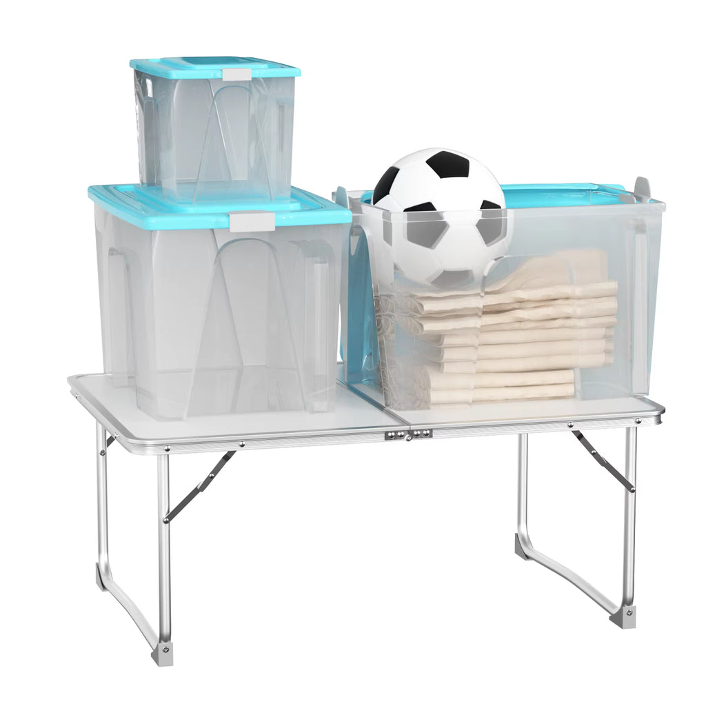 Small Folding Picnic Camping Table, Aluminium Lightweight Foldable Outdoor Garden Backyards BBQ Portable Table,60X40X26Cm Table