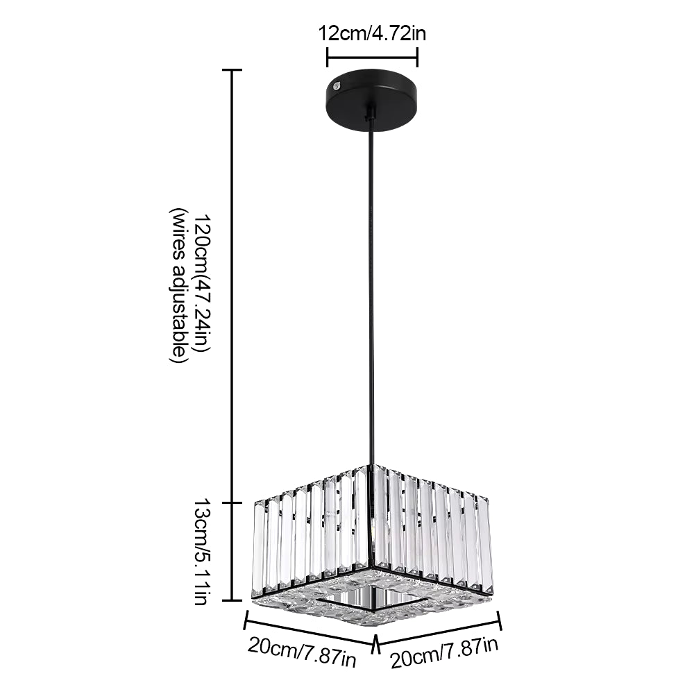 Gold/Black Crystal Pendant Light Mini Modern Luxury Ceiling Pendant Light Fixtures Adjustable Hanging Lamp Dining Room Bathroom